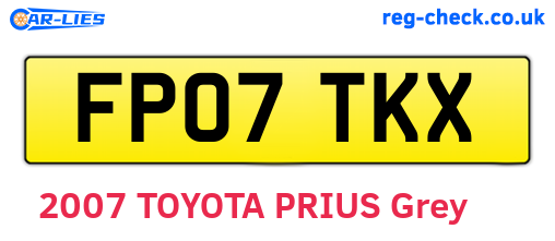 FP07TKX are the vehicle registration plates.