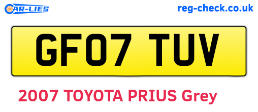 GF07TUV are the vehicle registration plates.