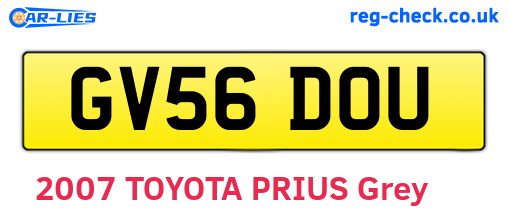 GV56DOU are the vehicle registration plates.