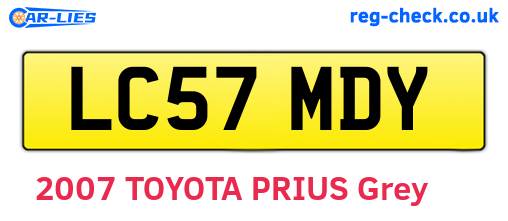 LC57MDY are the vehicle registration plates.