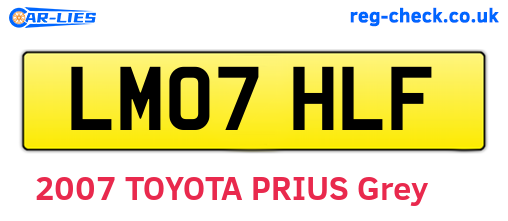 LM07HLF are the vehicle registration plates.