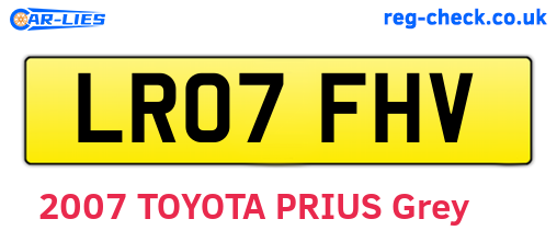 LR07FHV are the vehicle registration plates.