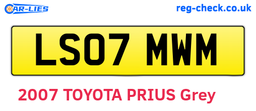 LS07MWM are the vehicle registration plates.