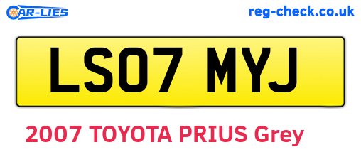 LS07MYJ are the vehicle registration plates.