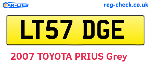 LT57DGE are the vehicle registration plates.