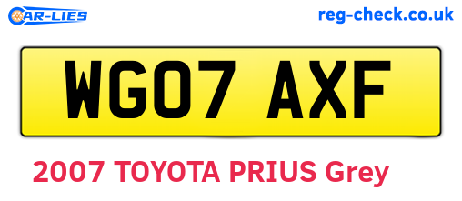 WG07AXF are the vehicle registration plates.