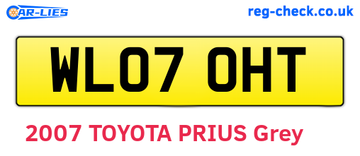 WL07OHT are the vehicle registration plates.