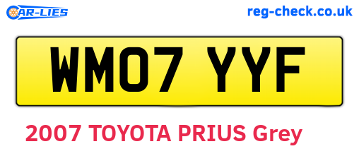 WM07YYF are the vehicle registration plates.