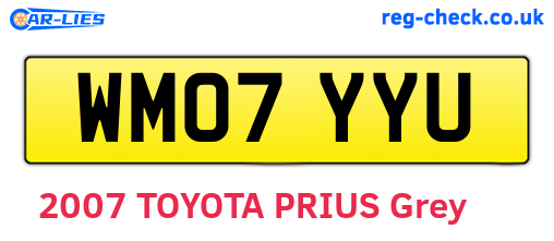 WM07YYU are the vehicle registration plates.