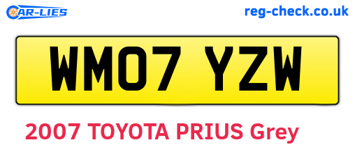 WM07YZW are the vehicle registration plates.