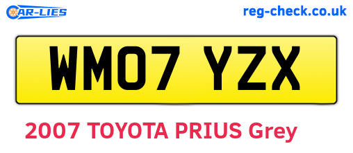 WM07YZX are the vehicle registration plates.