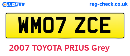 WM07ZCE are the vehicle registration plates.