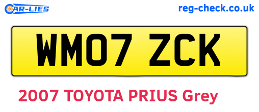 WM07ZCK are the vehicle registration plates.