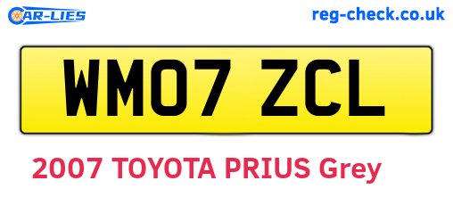 WM07ZCL are the vehicle registration plates.