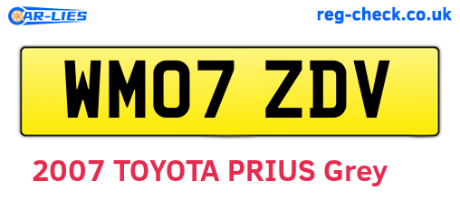 WM07ZDV are the vehicle registration plates.