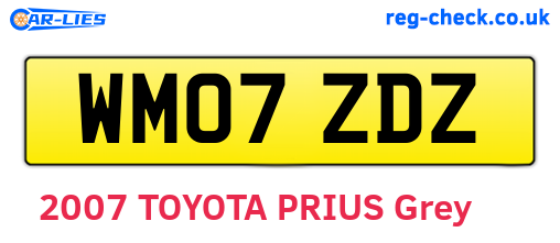 WM07ZDZ are the vehicle registration plates.