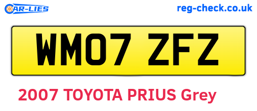 WM07ZFZ are the vehicle registration plates.