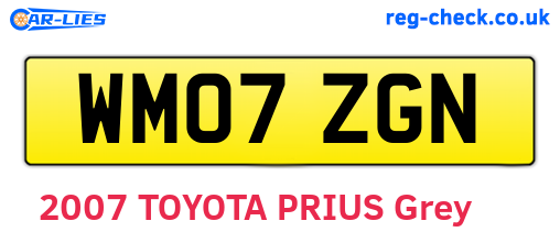 WM07ZGN are the vehicle registration plates.