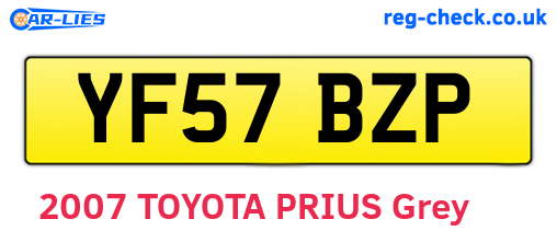 YF57BZP are the vehicle registration plates.