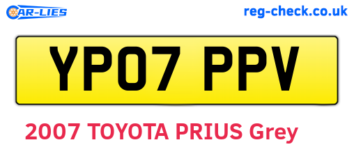 YP07PPV are the vehicle registration plates.