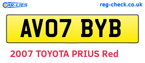 AV07BYB are the vehicle registration plates.