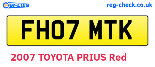 FH07MTK are the vehicle registration plates.