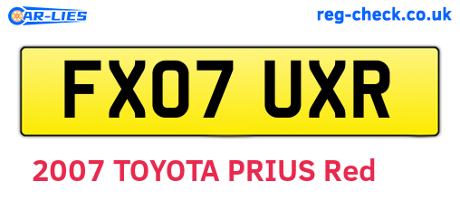 FX07UXR are the vehicle registration plates.