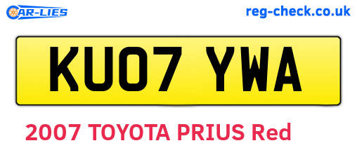 KU07YWA are the vehicle registration plates.