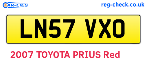 LN57VXO are the vehicle registration plates.