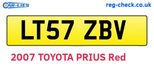 LT57ZBV are the vehicle registration plates.
