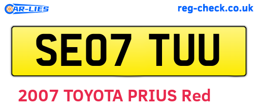 SE07TUU are the vehicle registration plates.