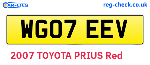 WG07EEV are the vehicle registration plates.