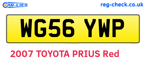WG56YWP are the vehicle registration plates.