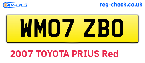 WM07ZBO are the vehicle registration plates.