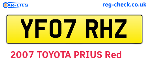 YF07RHZ are the vehicle registration plates.