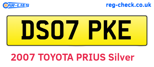 DS07PKE are the vehicle registration plates.