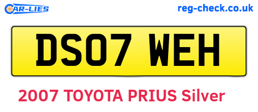 DS07WEH are the vehicle registration plates.