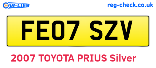 FE07SZV are the vehicle registration plates.
