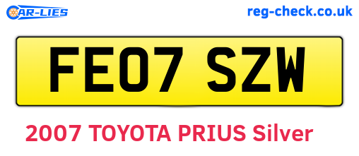 FE07SZW are the vehicle registration plates.