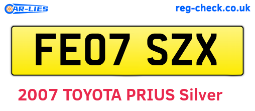 FE07SZX are the vehicle registration plates.