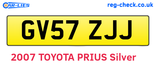 GV57ZJJ are the vehicle registration plates.