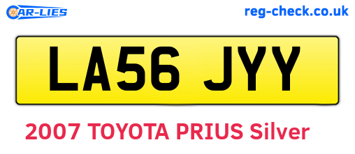 LA56JYY are the vehicle registration plates.