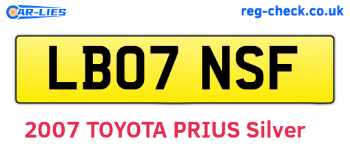 LB07NSF are the vehicle registration plates.