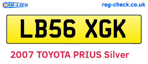 LB56XGK are the vehicle registration plates.