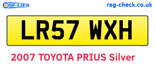 LR57WXH are the vehicle registration plates.