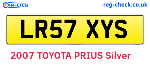 LR57XYS are the vehicle registration plates.