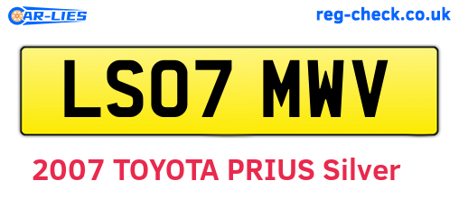 LS07MWV are the vehicle registration plates.