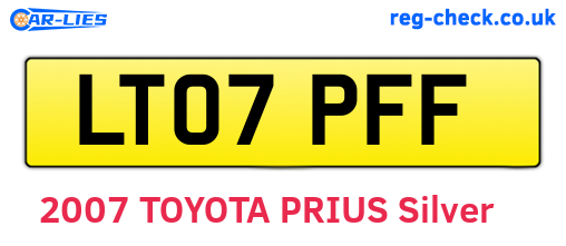 LT07PFF are the vehicle registration plates.
