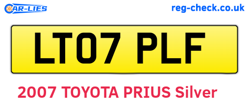 LT07PLF are the vehicle registration plates.