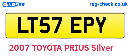 LT57EPY are the vehicle registration plates.